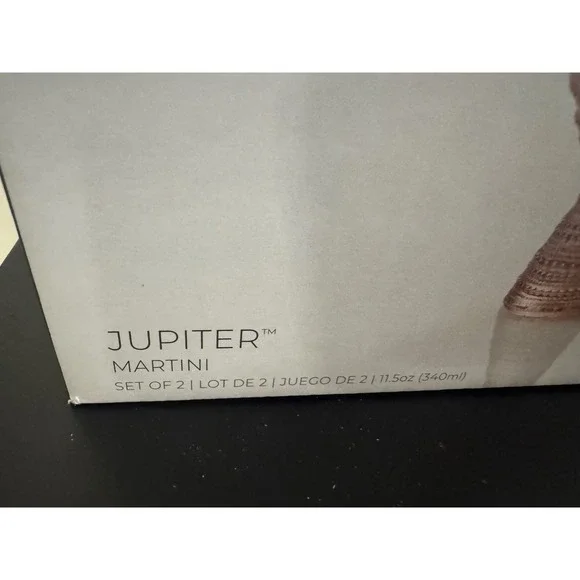 Fortessa Jupiter Martini Glasses Set of 2 Pink Textured Stemware 11.5oz - Picture 4 of 5